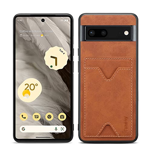 HAII Kartenhalter Hülle für Google Pixel 7A 2023, Premium PU Leder Wallet Case mit Kartenfächern, Stoßfeste Schutzhülle für Google Pixel 7A 2023 (Braun) von HAII
