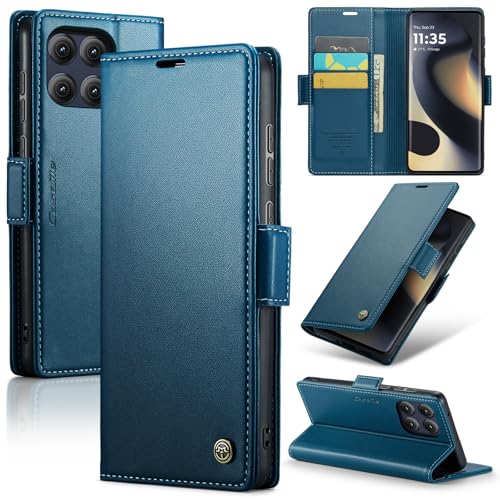 HAII Schutzhülle für Motorola Moto Edge 2025, 16,8 cm (6,6 Zoll), Brieftaschenformat, mit Kreditkarte, RFID-Blockierung, Kreditkarte, Magnetverschluss, Schutzhülle, Schlitz, Ständer, für Damen und von HAII