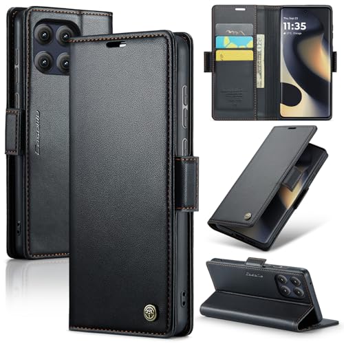 HAII Schutzhülle für Motorola Moto Edge 2025, 16,8 cm (6,6 Zoll), Brieftaschenformat, mit Kreditkarte, RFID-Blockierung, Kreditkarte, Magnetverschluss, Schutzhülle, Schlitz, Ständer, für Damen und von HAII