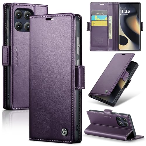 HAII Schutzhülle für Motorola Moto Edge 2025, 16,8 cm (6,6 Zoll), Brieftaschenformat, mit Kreditkarte, RFID-Blockierung, Kreditkarte, Magnetverschluss, Schutzhülle, Schlitz, Ständer, für Damen und von HAII