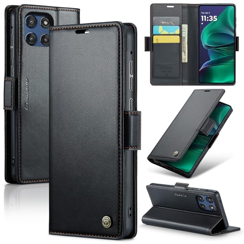 HAII Schutzhülle für Motorola Moto G Stylus 5G (2025), 17 cm (6,7 Zoll), Brieftaschen-Hülle, mit Kreditkarte, RFID-Blockierung, Magnetverschluss, Schutzhülle, Schlitz, Ständer, für Damen und Herren von HAII