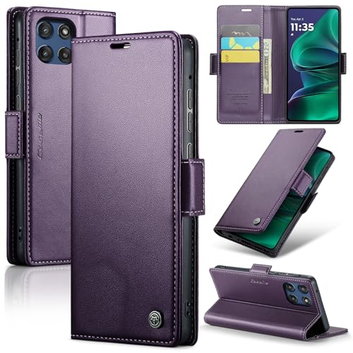 HAII Schutzhülle für Motorola Moto G Stylus 5G (2025), 17 cm (6,7 Zoll), Brieftaschen-Schutzhülle mit Kreditkartenfach, RFID-Blockierung, Magnetverschluss, Schutzhülle, Schlitz, Ständer, für Damen und von HAII