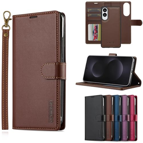 HAII Schutzhülle für Samsung Galaxy S25 Edge 2025, 2-in-1, multifunktionale, abnehmbare Brieftasche, Handyhülle für Herren und Damen, mit RFID-blockierender Handschlaufe, stoßfeste Schutzhülle für HAII Schutzhülle für Samsung Galaxy S25 Edge 2025, 2-in-1, multifunktionale, abnehmbare Brieftasche, Handyhülle für Herren und Damen, mit RFID-blockierender Handschlaufe, stoßfeste Schutzhülle für von HAII