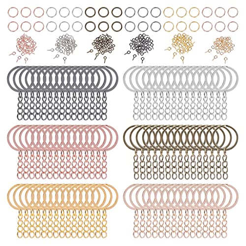 450 Stück für Schlüssel mit Kette und 8 mm kleine Schraubösen, Haken für Schlüsselanhänger, zum Selbermachen für Schlüssel, 6 Farben 450 Stück für Schlüssel mit Kette und 8 mm kleine Schraubösen, Haken für Schlüsselanhänger, zum Selbermachen für Schlüssel, 6 Farben von HAISENG