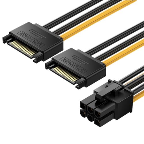 HAISENG SATA15-poliges auf 6-poliges Steckerkabel für Grafikkarten-Netzteil zum Aufrüsten oder Reparieren von Computern HAISENG SATA15-poliges auf 6-poliges Steckerkabel für Grafikkarten-Netzteil zum Aufrüsten oder Reparieren von Computern von HAISENG