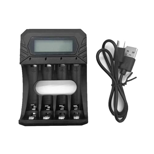Intelligente Ladestation mit 4 Steckplätzen für 1,5 V AA 3 A Batterien, LCD-Bildschirm und USB-Typ-C-Anschluss Intelligente Ladestation mit 4 Steckplätzen für 1,5 V AA 3 A Batterien, LCD-Bildschirm und USB-Typ-C-Anschluss von HAISENG