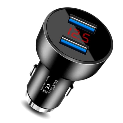 Schnelllade-Autosteckdose, Doppel-USB-Auto-Ladeadapterkopf mit digitalem Display für 12V/24V Auto Motorräder Schnelllade-Autosteckdose, Doppel-USB-Auto-Ladeadapterkopf mit digitalem Display für 12V/24V Auto Motorräder von HAISENG