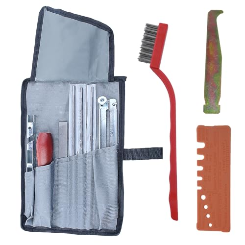 Haishine Universal-Schärf-Set, Schärfgerät für Kettensäge, tragbar, Schärfset, Kettensäge, mit Werkzeugtasche + Metallbürste, Kettenschleiflineal + Eisenhaken von HAISHINE