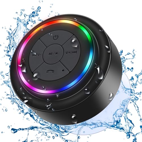 HAISSKY Bluetooth-Duschlautsprecher, Portable Bluetooth Lautsprecher tragbarer Waterproof Wireless Speaker Wasserdicht mit Radio FM,Saugnapf,Freisprecheinrichtung, inteagriertes Mikrofon von HAISSKY