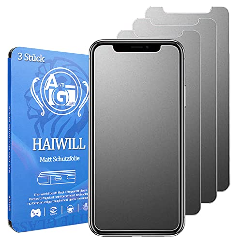HAIWILL 3 Stück Matt Schutzfolie für iPhone 11 / iPhone XR Anti-Fingerabdrück Anti-Reflex Anti-Kratzer Displayschutz 9H Gehärtetes Glas 6.1" (11 / XR - 6.1", Transparent) von HAIWILL