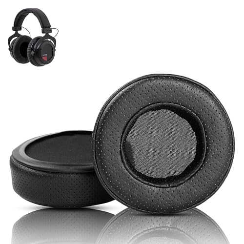 Custom One Pro Ohrpolster Ersatz Kompatibel mit Beyerdynamic Custom One Pro Plus Kopfhörer Ohrpolster Kissen (Gelochtes Proteinleder/Memory-Schaum) von HAIZEEN
