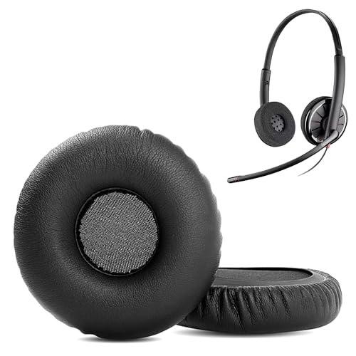 HAIZEEN Ohrpolster Kompatibel mit Plantronics Blackwire C320 USB Kopfhörer Ohrpolster Ersatzkissen (Proteinleder/Memory-Schaum) von HAIZEEN