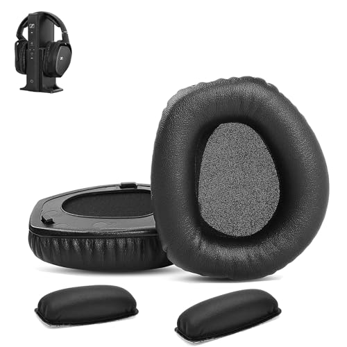 HDR165 Ohrpolster & Kopfbügel Ersatz Kompatibel mit Sennheiser RS165/HDR165, RS175/HDR175, Wireless Kopfhörer Ohrpolster + Kopfbügel Kissen (Proteinleder/Memory-Schaum) von HAIZEEN
