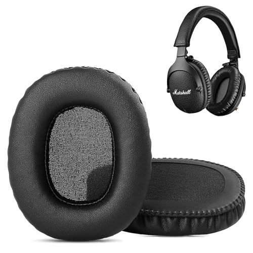 Monitor Ohrpolster, HAIZEEN Ohrpolster kompatibel mit Marshall Monitor Over-Ear Kopfhörern Ohrpolster Ersatzkissen (Proteinhaut/Memory-Schaum) von HAIZEEN