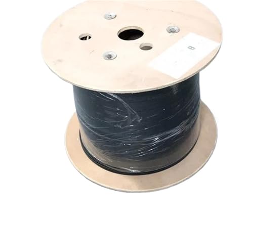 HAIZHI FTTH-Drop-Kabel, 3 Stahldrähte, 4 Kerne, G652D Glasfaser, schwarz/weiß, 1 km/Rolle, selbsttragendes Außenkabel, 1000 m(Black) von HAIZHI