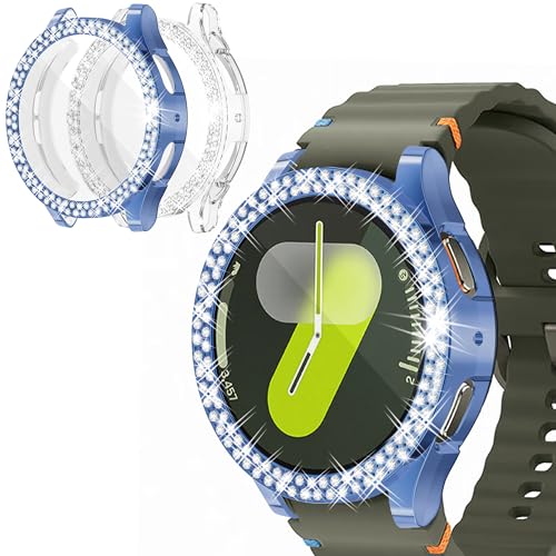 Flexible TPU-Hülle, kompatibel mit Samsung Galaxy Watch 7, 40 mm, 44 mm, funkelnde zweireihige Diamanten, integrierter HD-Displayschutz, vollständige Schutzhülle für Damen und Mädchen Flexible TPU-Hülle, kompatibel mit Samsung Galaxy Watch 7, 40 mm, 44 mm, funkelnde zweireihige Diamanten, integrierter HD-Displayschutz, vollständige Schutzhülle für Damen und Mädchen von HAJSLU