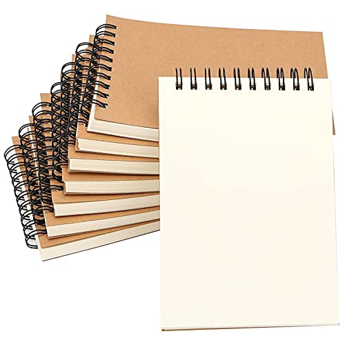 HAKACC Notizblock A6, 8 Stück Notizbuch Notizheft 80 Blatt Blankoseiten, 80 g/m², ideal für Zeichnen & Bastelprojekte von HAKACC