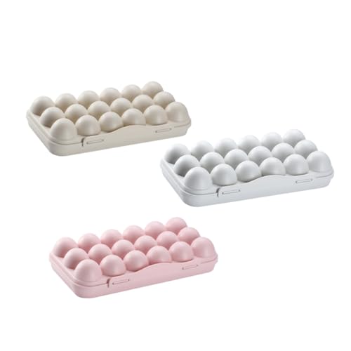 HAKIDZEL 3st Aufbewahrungsbox Für Eier Kühlschrank-eierablage Aus Kunststoff Kühlschrank Eierbehälter Eierschale Aus Kunststoff Eier Kühlschrank Vorratsbehälter Mit Deckel Plastik Tablett von HAKIDZEL