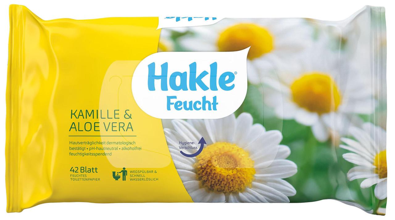 Hakle Feuchtes Toilettenpapier Kamille und Aloe Vera 1-lagig Hakle Feuchtes Toilettenpapier Kamille und Aloe Vera 1-lagig von HAKLE