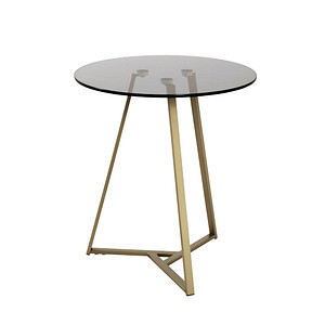 HAKU Möbel Beistelltisch Glas gold-grau 45,0 x 45,0 x 50,0 cm von HAKU Möbel