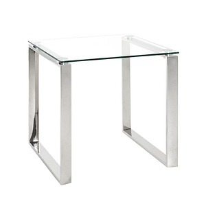 HAKU Möbel Beistelltisch Glas silber 55,0 x 55,0 x 55,0 cm von HAKU Möbel