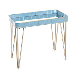 HAKU Möbel Beistelltisch Metall gold-blau 60,0 x 31,0 x 54,0 cm von HAKU Möbel
