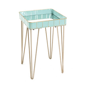HAKU Möbel Beistelltisch Spiegelglas gold-türkis 35,0 x 35,0 x 56,0 cm HAKU Möbel Beistelltisch Spiegelglas gold-türkis 35,0 x 35,0 x 56,0 cm von HAKU Möbel