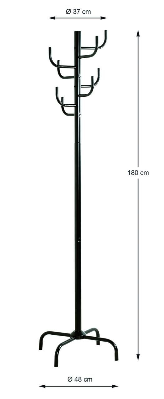 HAKU Möbel Kleiderständer schwarz Stahl 37,0 x 180,0 cm 8 Haken von HAKU Möbel