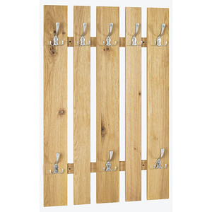 HAKU Möbel Wandgarderobe 15617 braun Holz 8 Haken 65,0 x 100,0 cm von HAKU Möbel