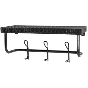 HAKU Möbel Wandgarderobe 21527 schwarz Metall 6 Haken 42,0 x 19,0 cm von HAKU Möbel