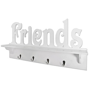 HAKU Möbel Wandgarderobe 28305 weiß Holz 4 Haken 60,0 x 30,0 cm von HAKU Möbel