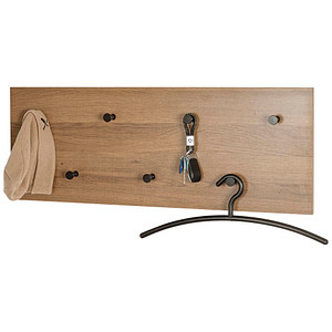 HAKU Möbel Wandgarderobe 37142 eiche Holz 7 Haken 80,0 x 30,0 cm von HAKU Möbel