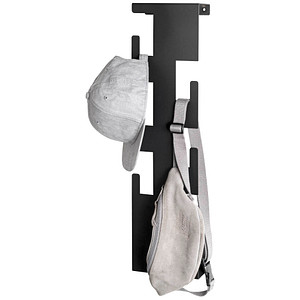 HAKU Möbel Wandgarderobe 47506 schwarz Metall 6 Haken 15,0 x 60,0 cm von HAKU Möbel