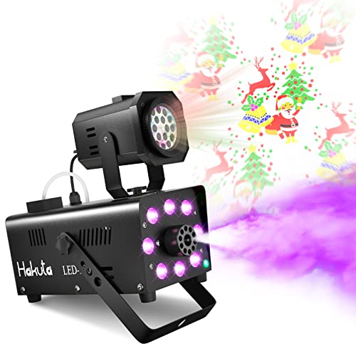 HAKUTA Nebelmaschine, Rauchmaschine mit Projektionslampe und kabelloser Fernbedienung für Halloween, Weihnachten, Hochzeitsfeiern & Bühnenauftritte uswfür Halloween, Weihnachten von HAKUTA