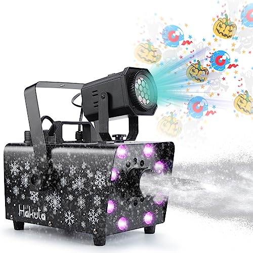 Hakuta Upgrade 800W Schneemaschine mit 8 LED RGB Lichtern, LED Projektion und 2 Drahtlosen Fernbedienungen, Perfekt für Weihnachten, Halloween, Partys, Hochzeit und DJ Bühne Hakuta Upgrade 800W Schneemaschine mit 8 LED RGB Lichtern, LED Projektion und 2 Drahtlosen Fernbedienungen, Perfekt für Weihnachten, Halloween, Partys, Hochzeit und DJ Bühne von HAKUTA