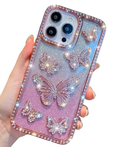 HALATUA Girly Diamond Schutzhülle für iPhone 13 Pro Max, Glitzer-Hülle, niedlich, schlank, Damen, glitzernd, mit Strasssteinen, Roségold, 13 Pro Max HALATUA Girly Diamond Schutzhülle für iPhone 13 Pro Max, Glitzer-Hülle, niedlich, schlank, Damen, glitzernd, mit Strasssteinen, Roségold, 13 Pro Max von HALATUA