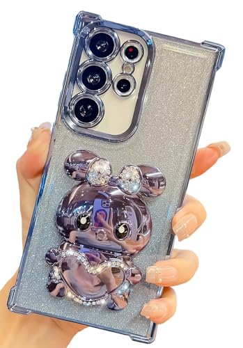 HALATUA Luxuriöse Schutzhülle für Damen mit Strasssteinen, kompatibel mit Samsung Galaxy, niedliches glitzerndes Kaninchen, weiches TPU, Blau HALATUA Luxuriöse Schutzhülle für Damen mit Strasssteinen, kompatibel mit Samsung Galaxy, niedliches glitzerndes Kaninchen, weiches TPU, Blau von HALATUA