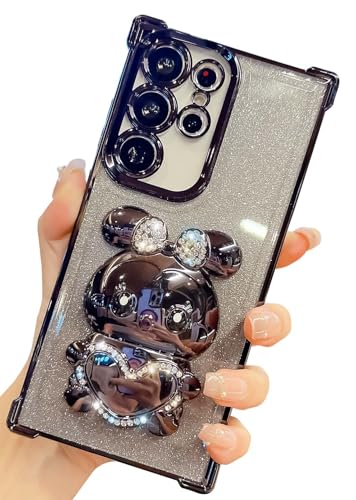 HALATUA Luxuriöse Schutzhülle für Damen mit Strasssteinen, kompatibel mit Samsung Galaxy, niedliches glitzerndes Kaninchen, weiches TPU, Schwarz, S25 Ultra HALATUA Luxuriöse Schutzhülle für Damen mit Strasssteinen, kompatibel mit Samsung Galaxy, niedliches glitzerndes Kaninchen, weiches TPU, Schwarz, S25 Ultra von HALATUA
