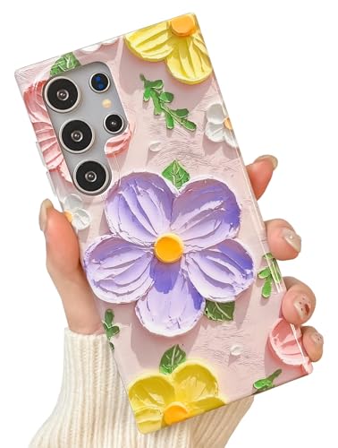 Schutzhülle für Samsung Galaxy, 3D-Blume, niedliches Blumenmuster, dünn, weich, TPU, Violett Schutzhülle für Samsung Galaxy, 3D-Blume, niedliches Blumenmuster, dünn, weich, TPU, Violett von HALATUA