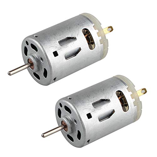 HALJIA 2 Stück 385 Mikromotor DC 12V 10000 U/min 2,3 mm Welle Micro Strong Magnet Kohlebürste DC Motor für Heimwerker Spielzeug von HALJIA