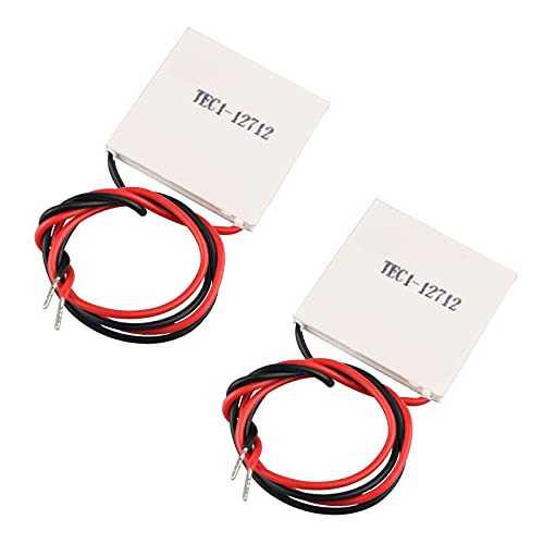 HALJIA 2 Stück TEC1-12712 Thermoelektrisches Kühlermodul Peltier Kühlsystem, 12V, 107W, Halbleiter Kühlkörper Thermoelektrischer Kühler Peltierplattenelemente Modul 40x40mm von HALJIA
