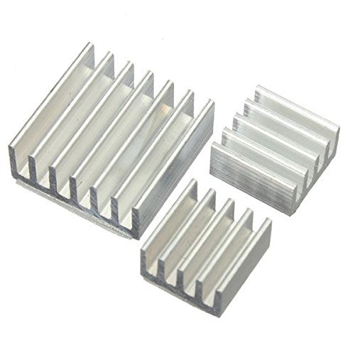 HALJIA 3 x Aluminium Kühlkörper Kühler Set Kompatibel mit Raspberry Pi 3 Modell B/PI 2 Model B/PI B + (B Plus) - Set von 3 Kühlkörper von HALJIA