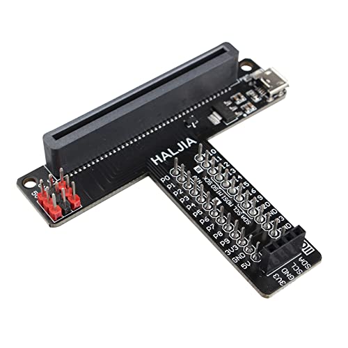 HALJIA GPIO Erweiterungsplatine T-Typ für Breadboard T Adapter Board Mikrocontroller DIY Codierung Kit Kompatibel mit BBC Micro: Bit V2, V1 Controller Board (ohne Micro:Bit) von HALJIA