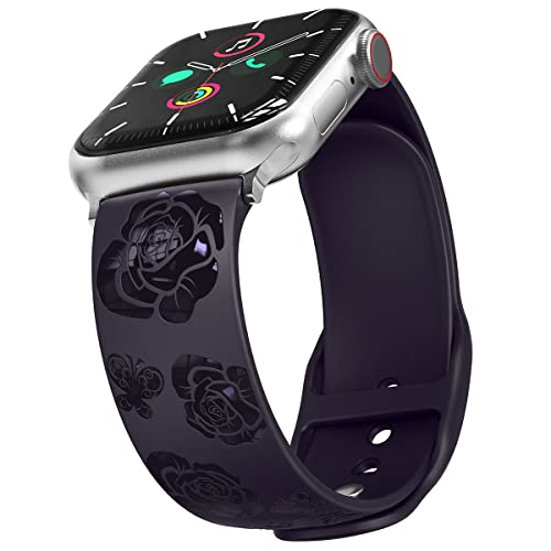 Damen Sportband Kompatibel mit Apple Watch Armband 38mm 40mm 41mm 42mm 44mm 45mm 49mm Designer Rose Floral Gravierte Ersatzband für iWatch Ultra SE Serie 8 7 6 5 4 3 2,Brombeere von HALLEAST