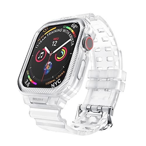 HALLEAST Armband mit Hülle kompatibel für Apple Watch 8 45mm SE 7 6 5 4 44mm, Weich TPU iWatch Sport Ersatz Armbänder mit Vollschutz Rugged Case Schutzhülle Herren HALLEAST Armband mit Hülle kompatibel für Apple Watch 8 45mm SE 7 6 5 4 44mm, Weich TPU iWatch Sport Ersatz Armbänder mit Vollschutz Rugged Case Schutzhülle Herren von HALLEAST