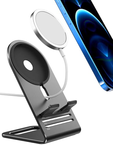 HALLEAST Ständer ist kompatibel mit Apple Magsafe, aktualisierter Metall Magsafe Ständer in 2023, voll kompatibel mit iPhone 15/14/13/12 Serie, [nur EIN Magsafe Ständer, ohne Ladegerät], grau von HALLEAST