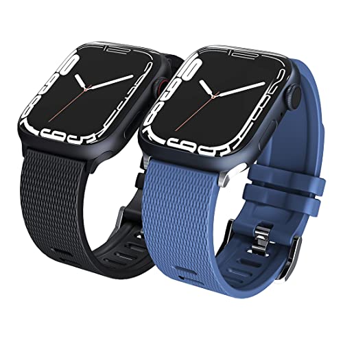 HALLEAST 2 Pack TPU Armband Kompatibel mit Apple Watch Armband 49mm 45mm 44mm 42mm 41mm 40mm 38mm, Wasserdichtes Sport band Ersatz Armbänder Kompatibel mit iWatch Serie Ultra 8 SE 7 6 5 4 3 2 1 HALLEAST 2 Pack TPU Armband Kompatibel mit Apple Watch Armband 49mm 45mm 44mm 42mm 41mm 40mm 38mm, Wasserdichtes Sport band Ersatz Armbänder Kompatibel mit iWatch Serie Ultra 8 SE 7 6 5 4 3 2 1 von HALLEAST