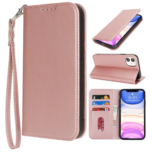 HALLKER Handyhülle für iPhone 11 Hülle, Klapphülle PU Leder Schutzhülle Klappbar Kartenfach Magnetverschluss Lederhülle für iPhone 11 - roségold HALLKER Handyhülle für iPhone 11 Hülle, Klapphülle PU Leder Schutzhülle Klappbar Kartenfach Magnetverschluss Lederhülle für iPhone 11 - roségold von HALLKER