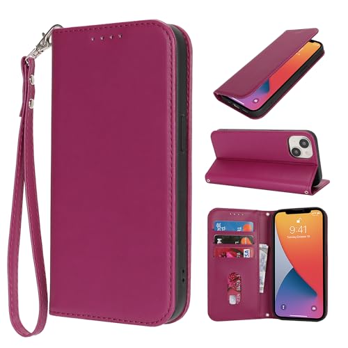 HALLKER Handyhülle für iPhone 13 Hülle und iPhone 14 Hülle, Klapphülle PU Leder Schutzhülle Klappbar Kartenfach Magnetverschluss Lederhülle für iPhone 13/14 - weinrot HALLKER Handyhülle für iPhone 13 Hülle und iPhone 14 Hülle, Klapphülle PU Leder Schutzhülle Klappbar Kartenfach Magnetverschluss Lederhülle für iPhone 13/14 - weinrot von HALLKER