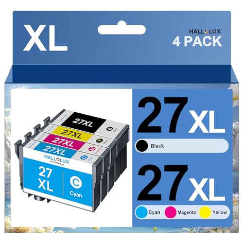 27XL Tinte Kompatibel für Epson Druckerpatronen 27XL Multipack für Epson Workforce WF-3620DWF WF-3640DTWF WF-7110DTW WF-7210DTW WF-7610DWF WF-7620DTWF WF-7710DWF WF-7715DWF WF-7720DTWF (4-farbig) von HALLOLUX